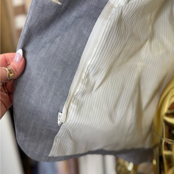 Veronica Beard Blazer Thick Beautiful 100% Cotton Grey Women Size 4 - Picture 5 of 10